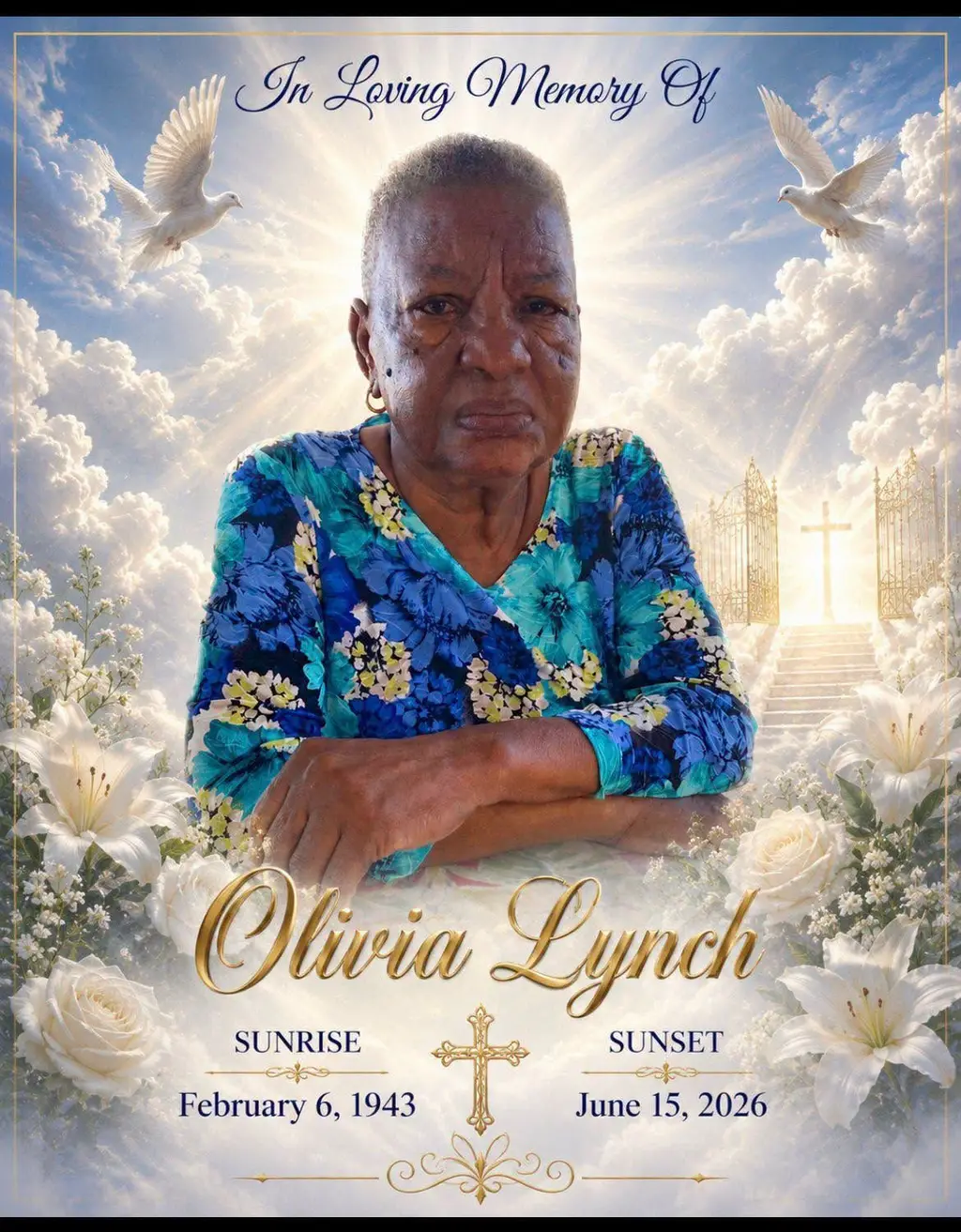 Lead image accompanying “Death announcement of f Olivia Lynch of Salisbury who passed away in St. CroixSunrise : February 6, 1943 Sunset: June 15, 2026”