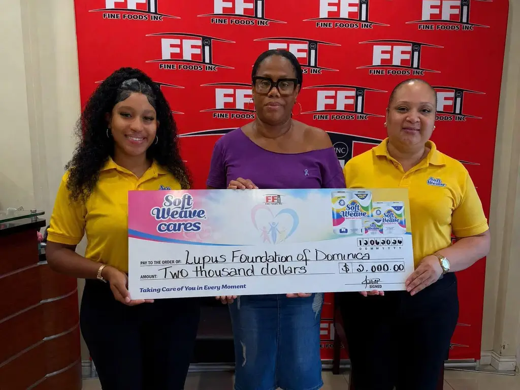 Lead image accompanying “Lupus Foundation of Dominica receives donation from Fine Foods Inc for Lupus Awareness Month”