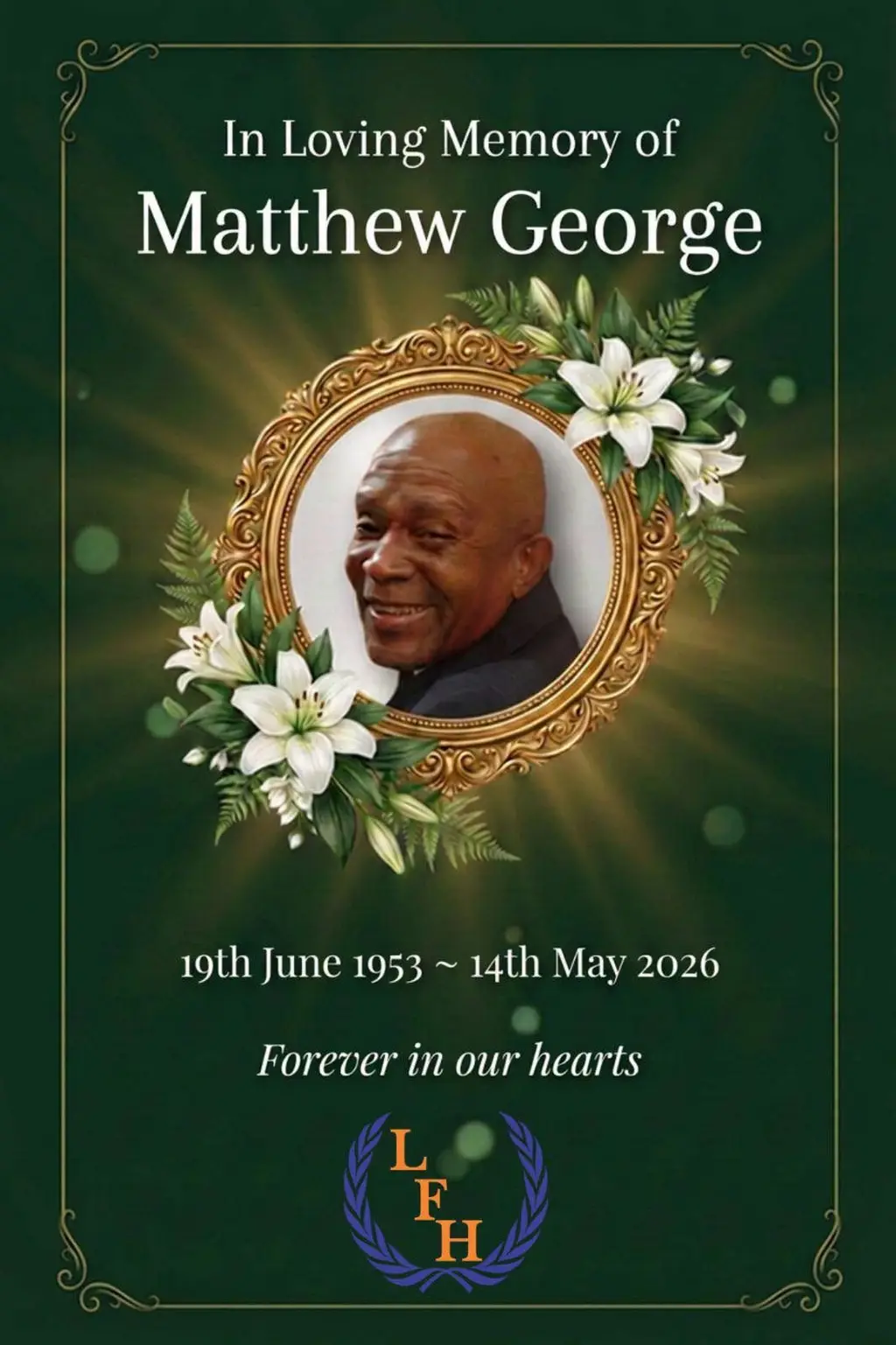 Lead image accompanying “Death announcement of Matthew George, age 72, of Colihaut, who resided at River Estate, Canefield. He was a gospel minister and writer, former national and regional cricketer, and Labour Commissioner in the Public Service. He passed away on Thursday, 14th May, 2026.”