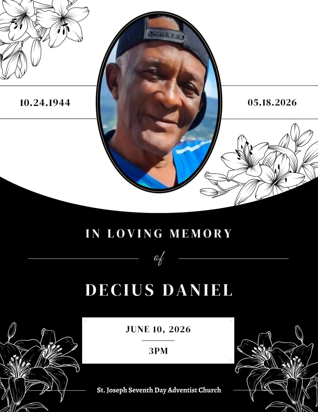 Lead image accompanying “Death announcement of DECIUS DANIEL better known as (D-SEE), age 81 of St. Joseph, who died on Monday May 18h 2026.”