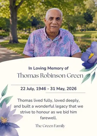 Lead image accompanying “Death announcement of Thomas Robinson Green who died on May 31, 2026 in Toronto ,Canada.”