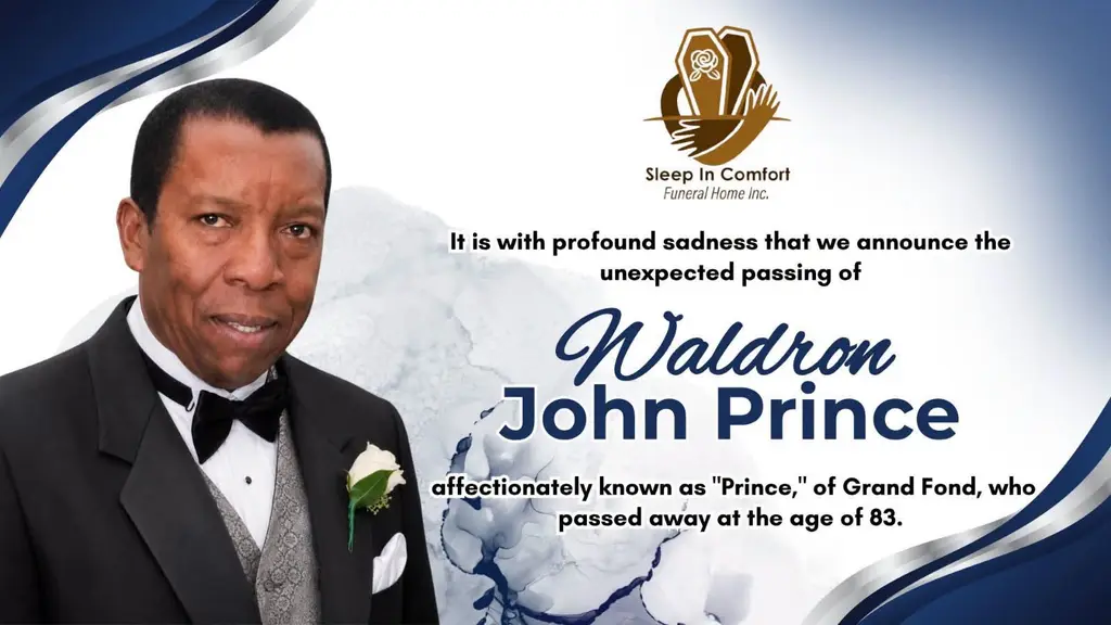 Lead image accompanying “Death announcement of Waldron John Prince, on June 21, 2026.Born in Grand Fond, Dominica to the late Beatrice Roberts and the late Ernest Prince, Waldron affectionately known as “Prince” was well known and loved in both Dominica and Toronto, Canada.”