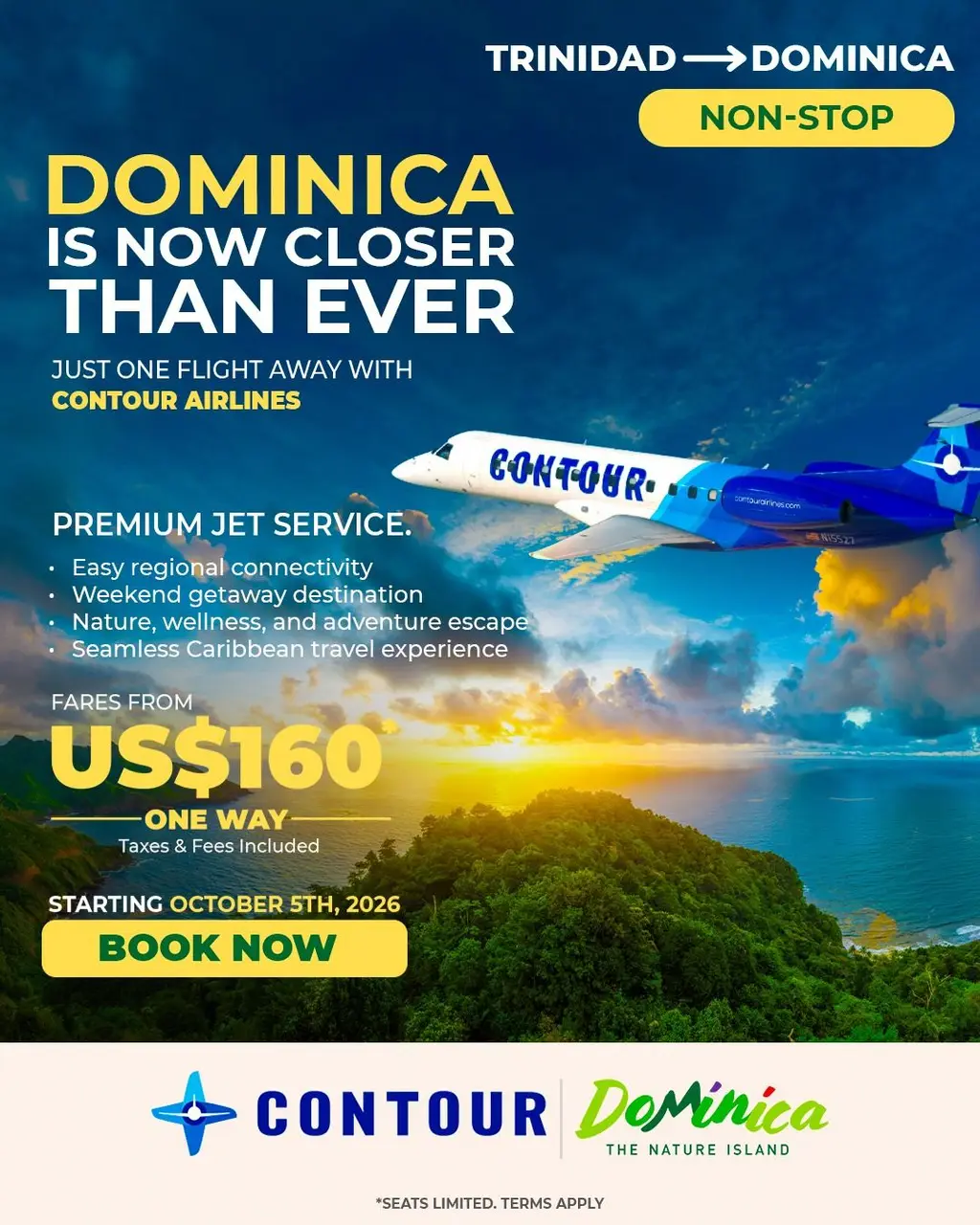 Lead image accompanying “Dominica to Gain New Nonstop Air Service to Trinidad and Tobago”