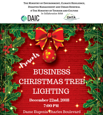 First Business Christmas Tree Lighting at Dame Eugenia Charles Boulevard!