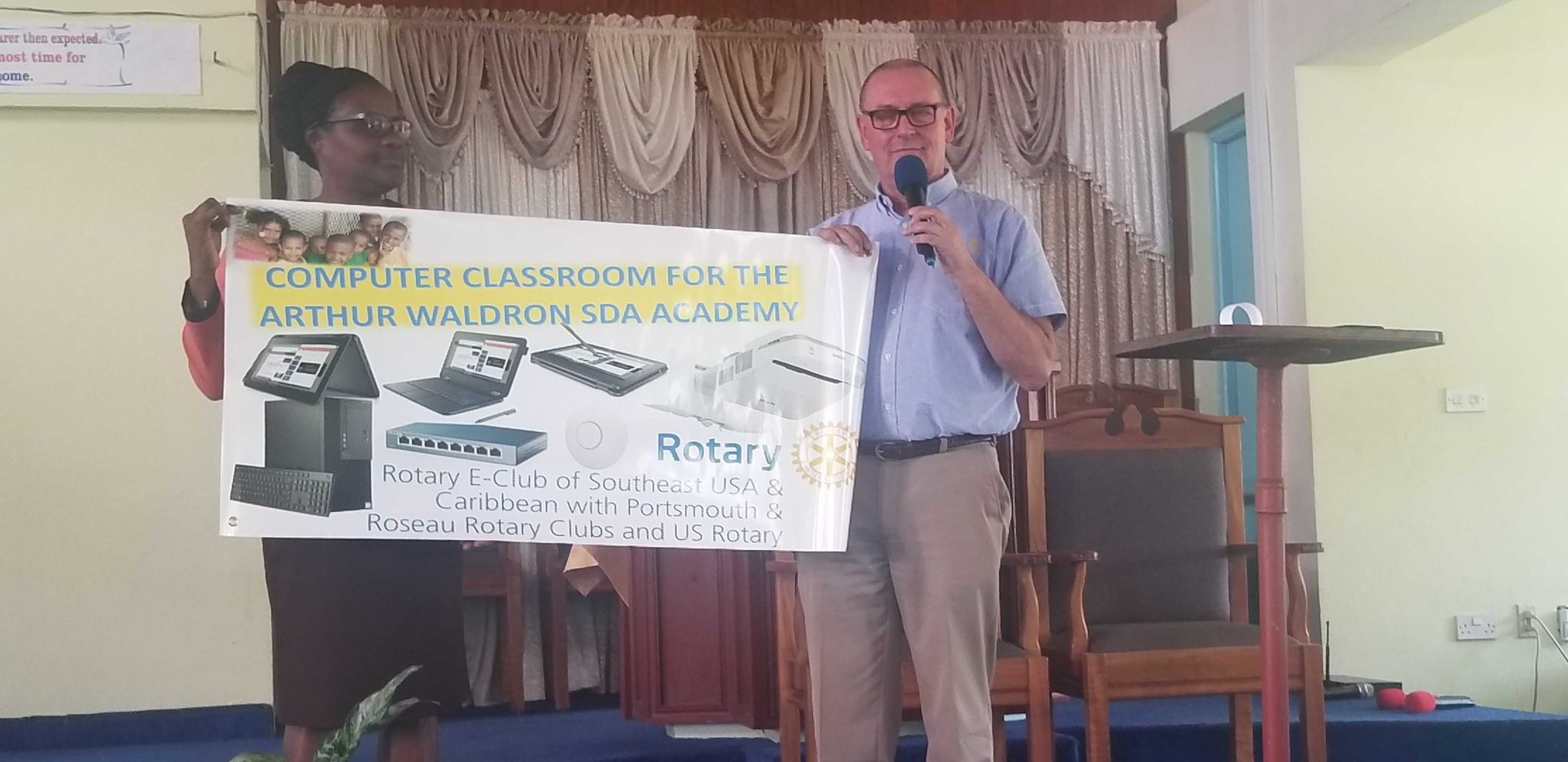 The Rotary Club of Dominica Donated Twenty-Three Technology Equipments to The Sir Arthur Waldron Seventh Day Adventist School