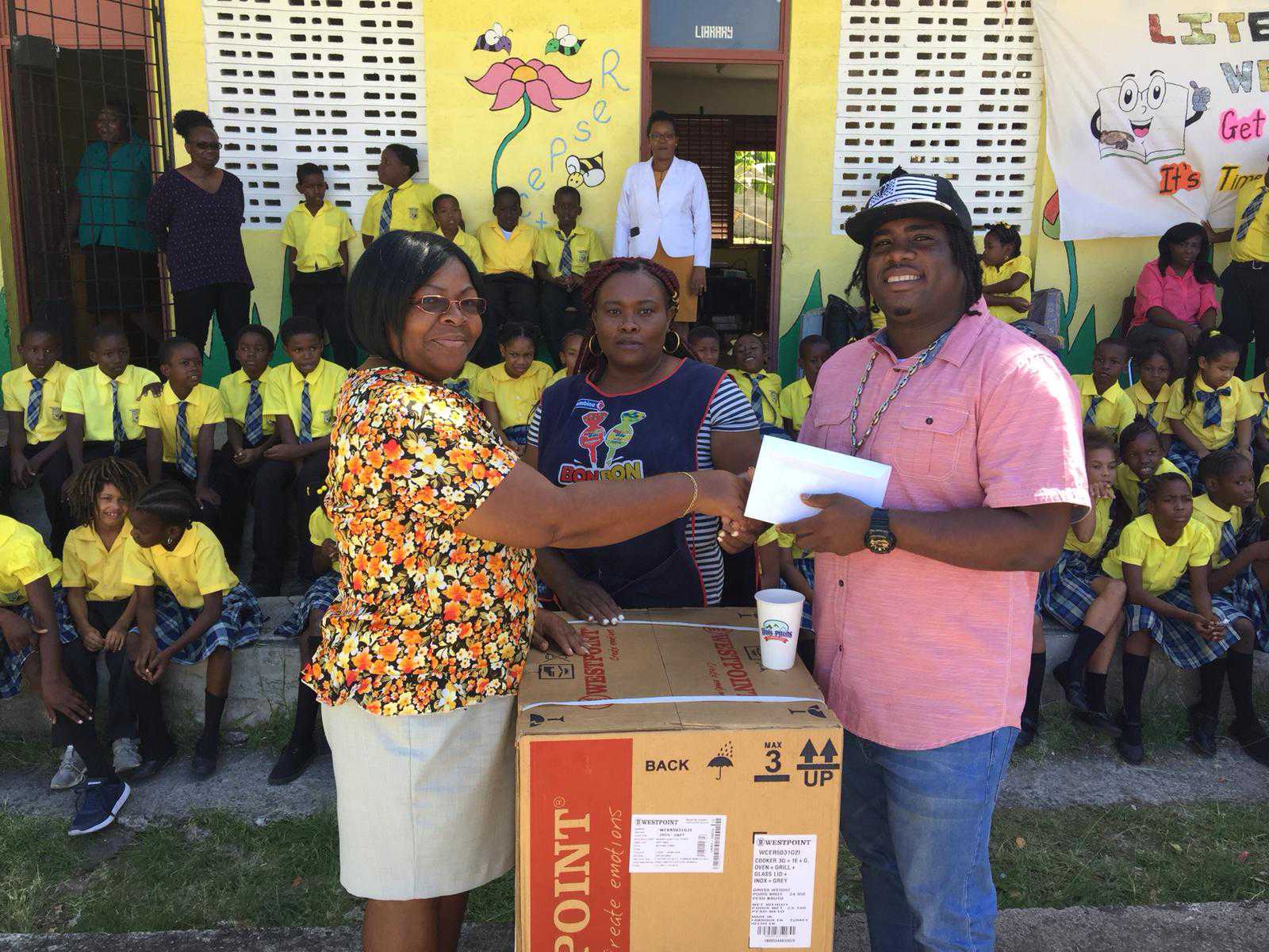 Asa Banton Donates Stove to Kaleb Laurent Primary School