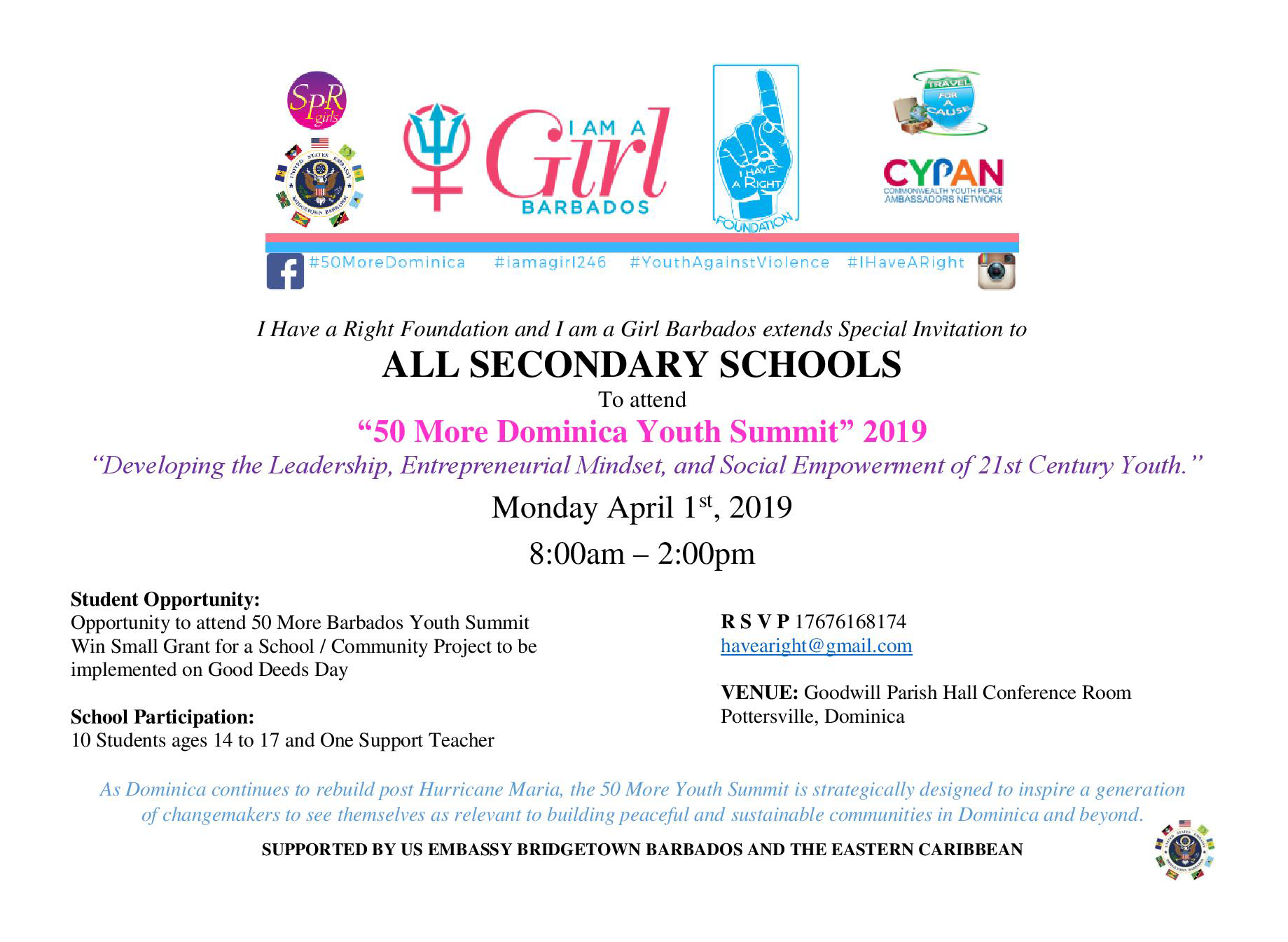  50 More Dominica Youth Summit 2019