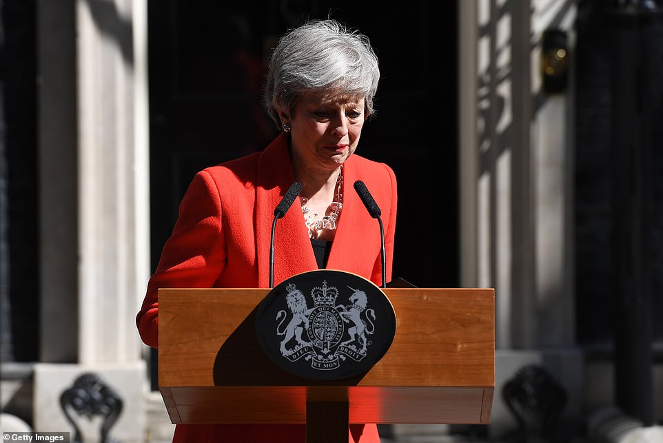 ‘It’s been the honour of my life to serve the country I love’: Theresa May breaks down as she announces she will stand down on June 7 in emotional last speech and pleads for politicians to find Brexit compromise that eluded her