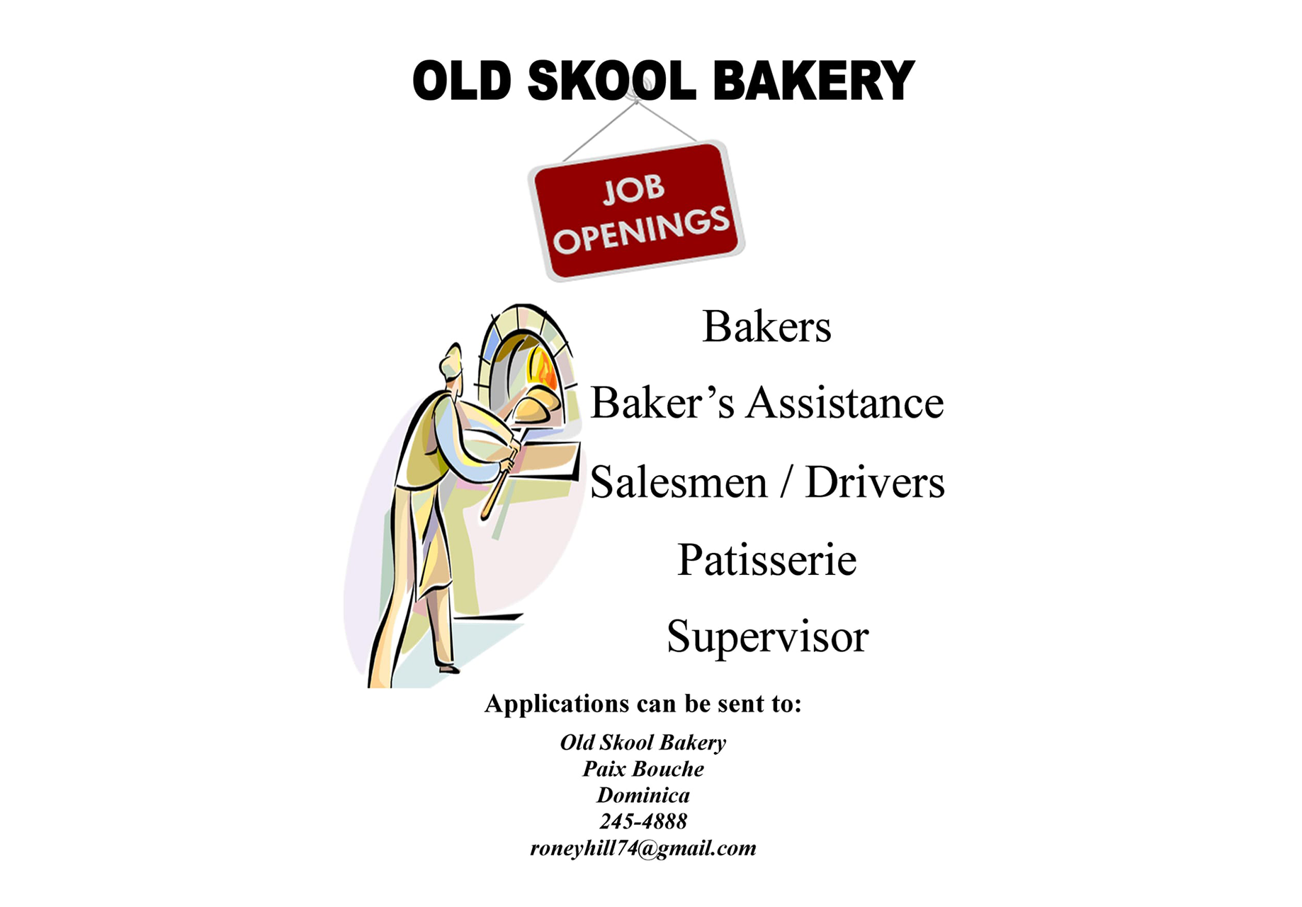 Job Vacancy: Old Skool Bakery