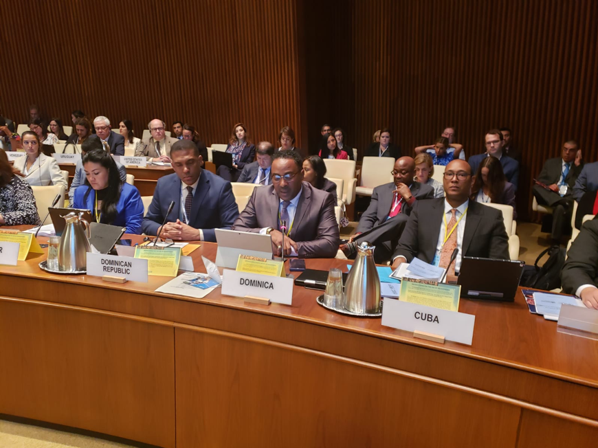 Minister of Health and Social Services, Dr. Kenneth Darroux at the 57th Directing Council Meeting of PAHO