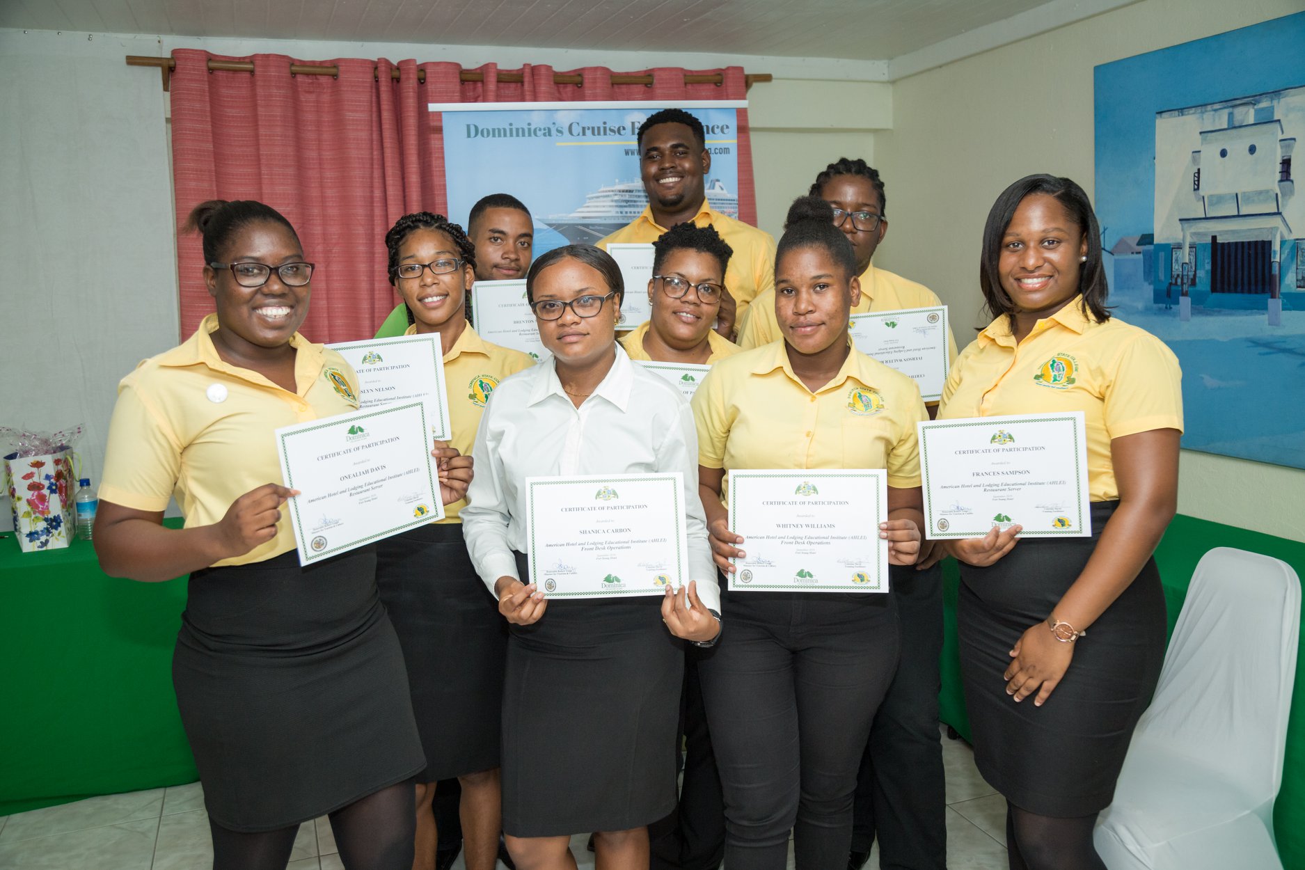 Twelve Students of the Dominica State College Successful at the OAS/AHLEI Hospitality Training