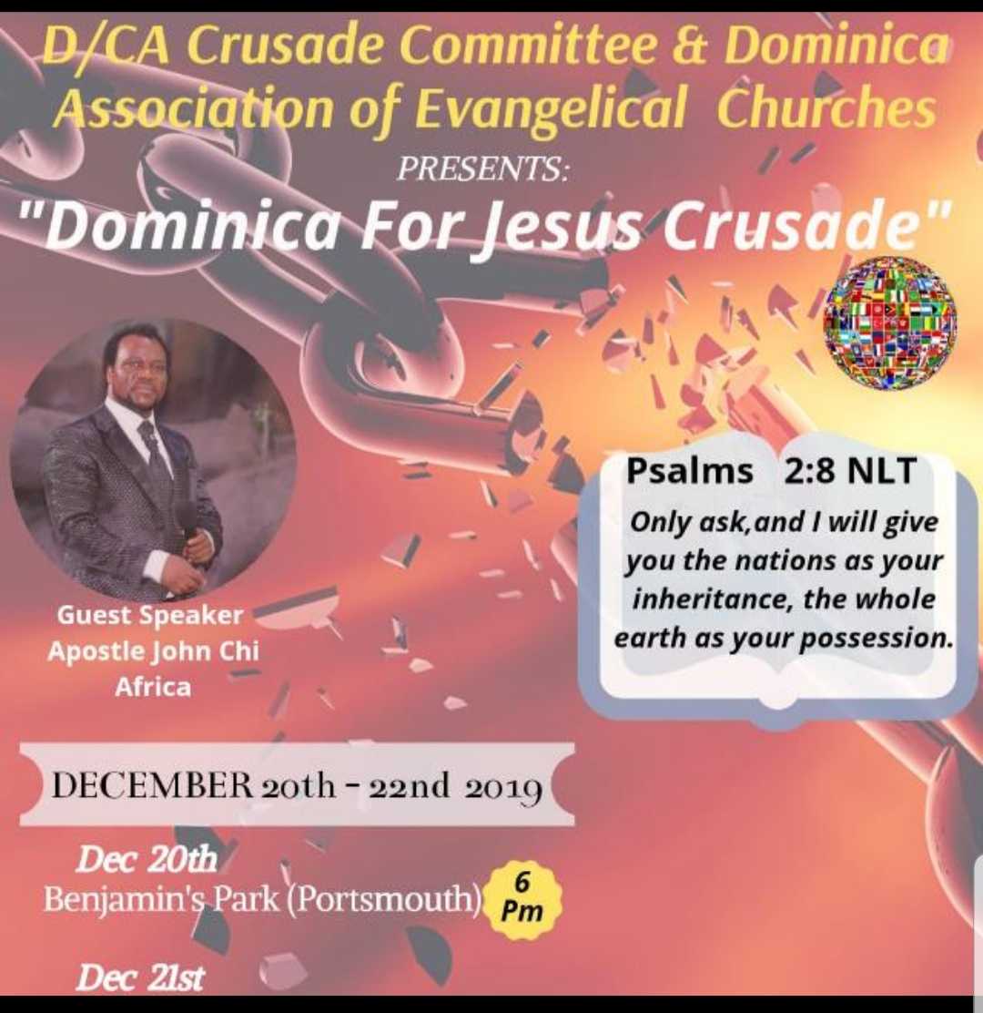 Announcement: Pastor John Chi comes to Dominica