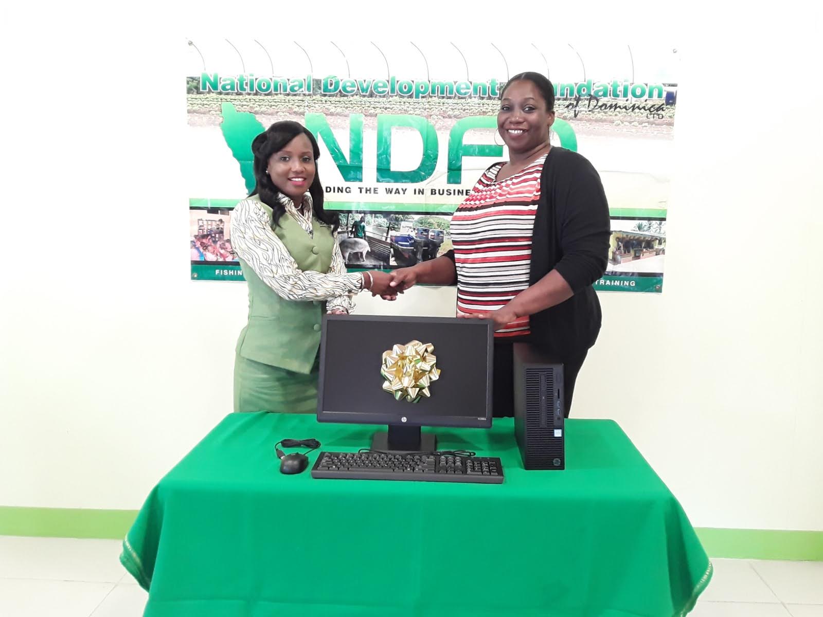 National Development Foundation of Dominica(NDFD)  donates desktop computer to Juniour Achievement (JA) Dominica