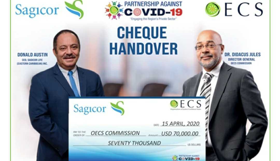 OECS Receives additional support from Sagicor to combat the spread of COVID-19