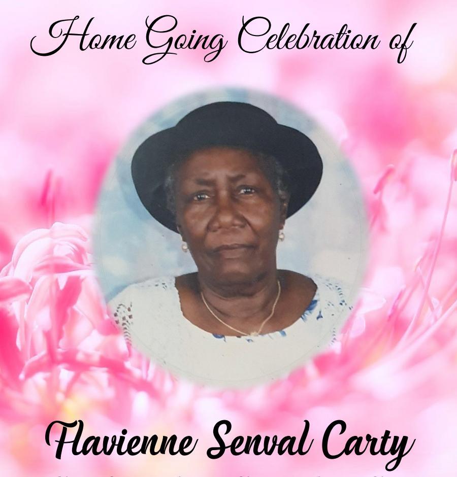 Death announcement of 89 year old Flavienne Senval Carty of Portsmouth