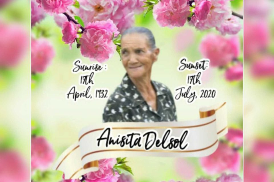 Death announcement of 88 year old Anisita Clara Delsol ...