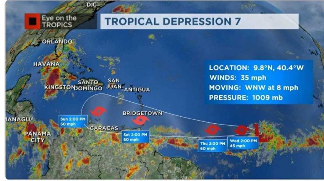  Tropical Depression Seven Forms in the Atlantic