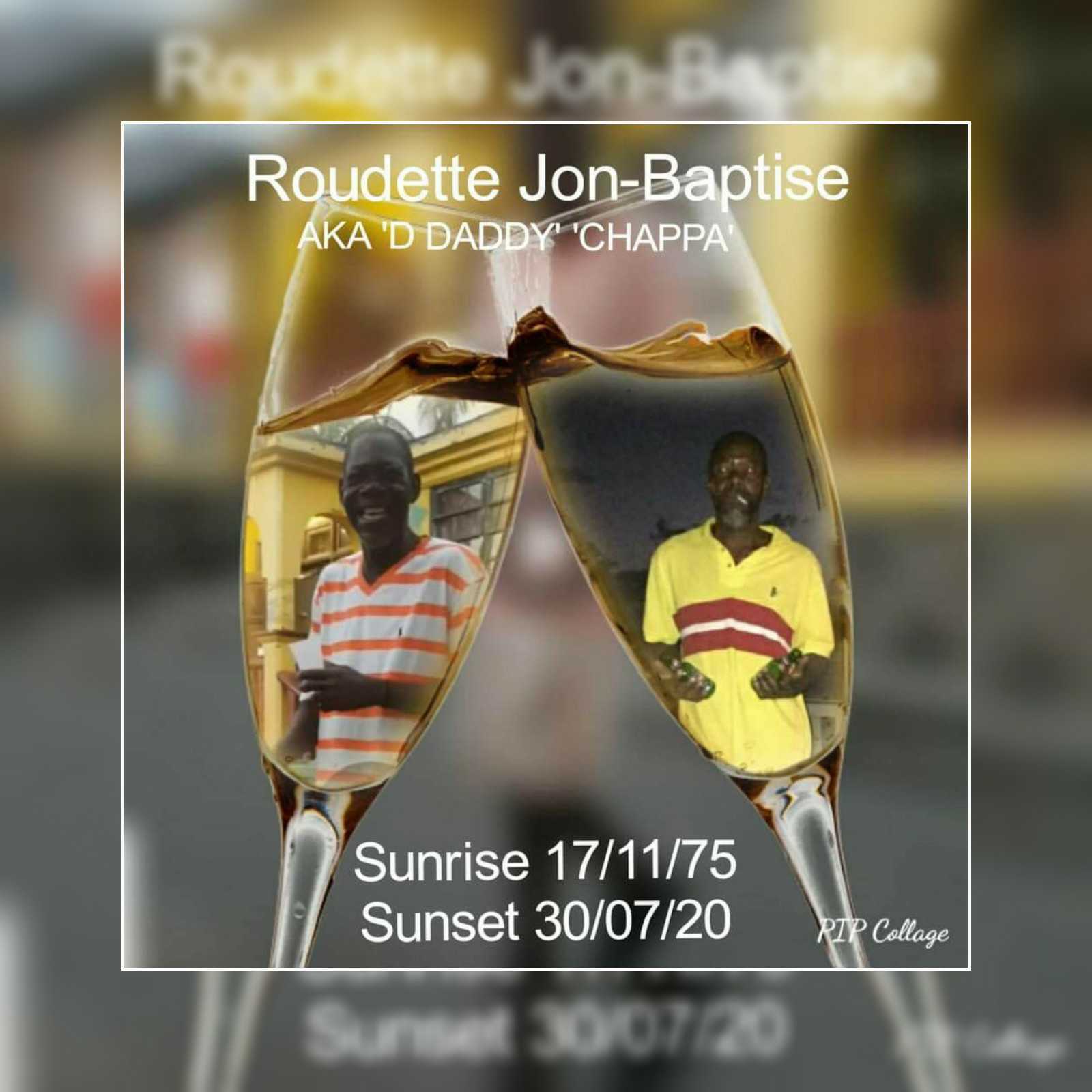 Death announcement of 45 year old Roudette Jno-Baptiste also known as ‘Sex or Seagull’ of Pointe Mitchel