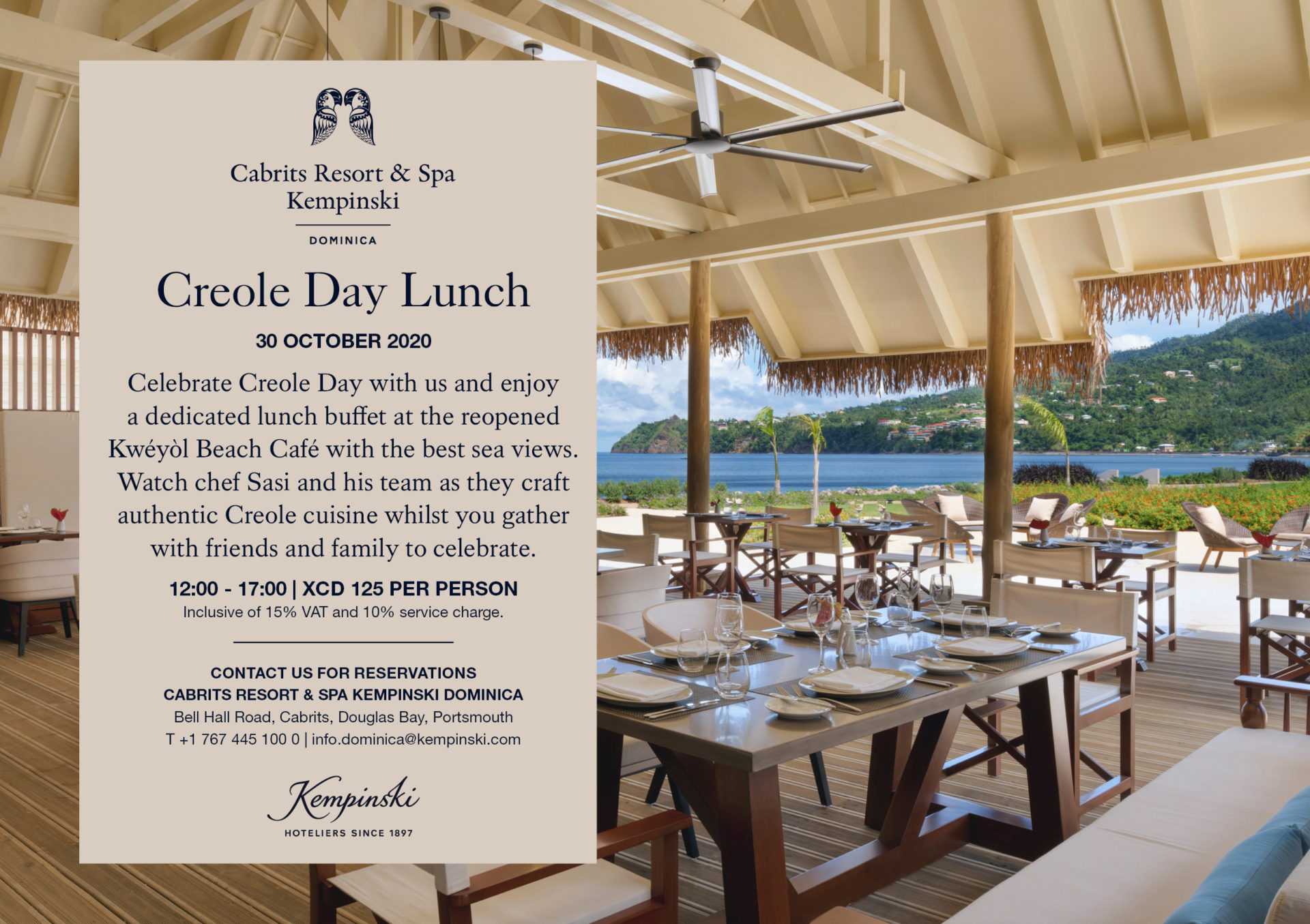 Creole Day Lunch Menu at  Cabrits Resort & Spa Kempinski