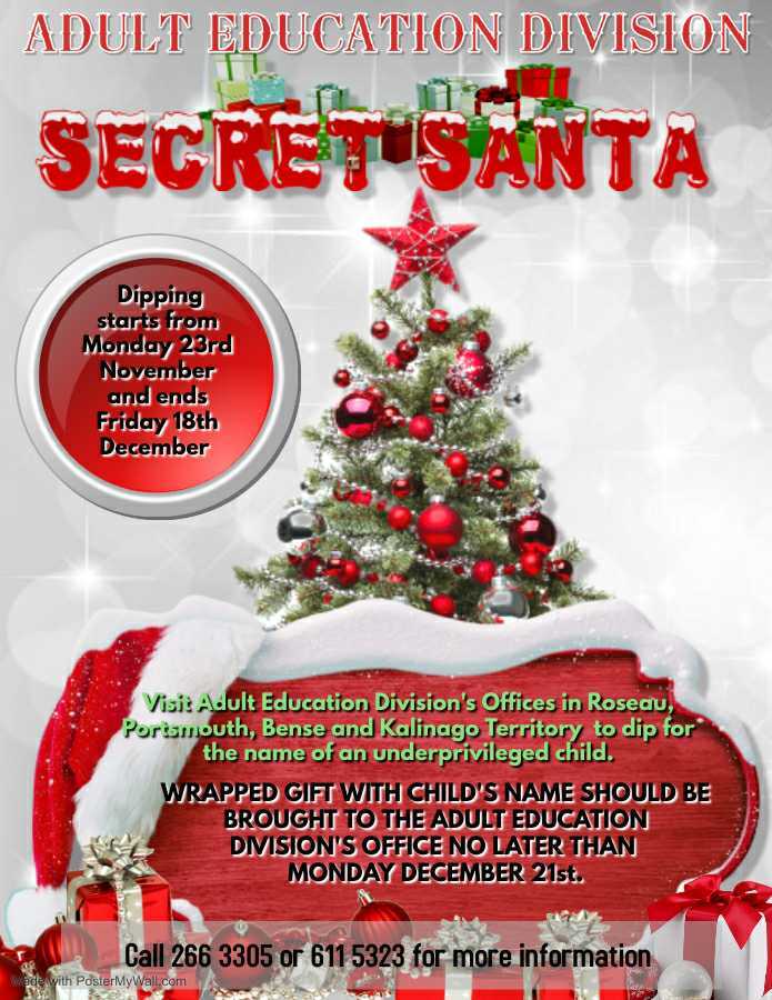 Adult Education Division Secret Santa Needs You