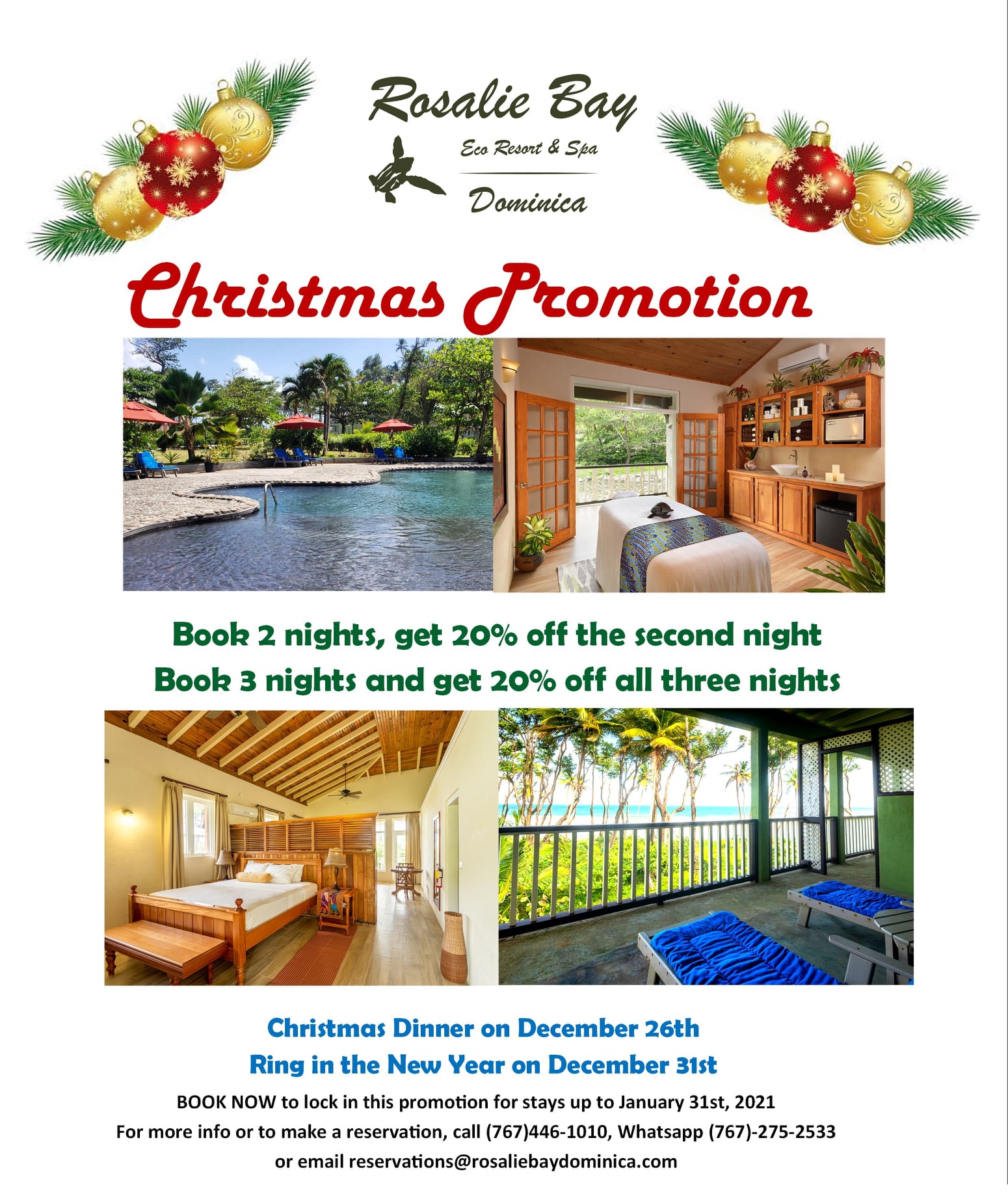 Rosalie Bay Eco Resort & Spa Christmas Promotion