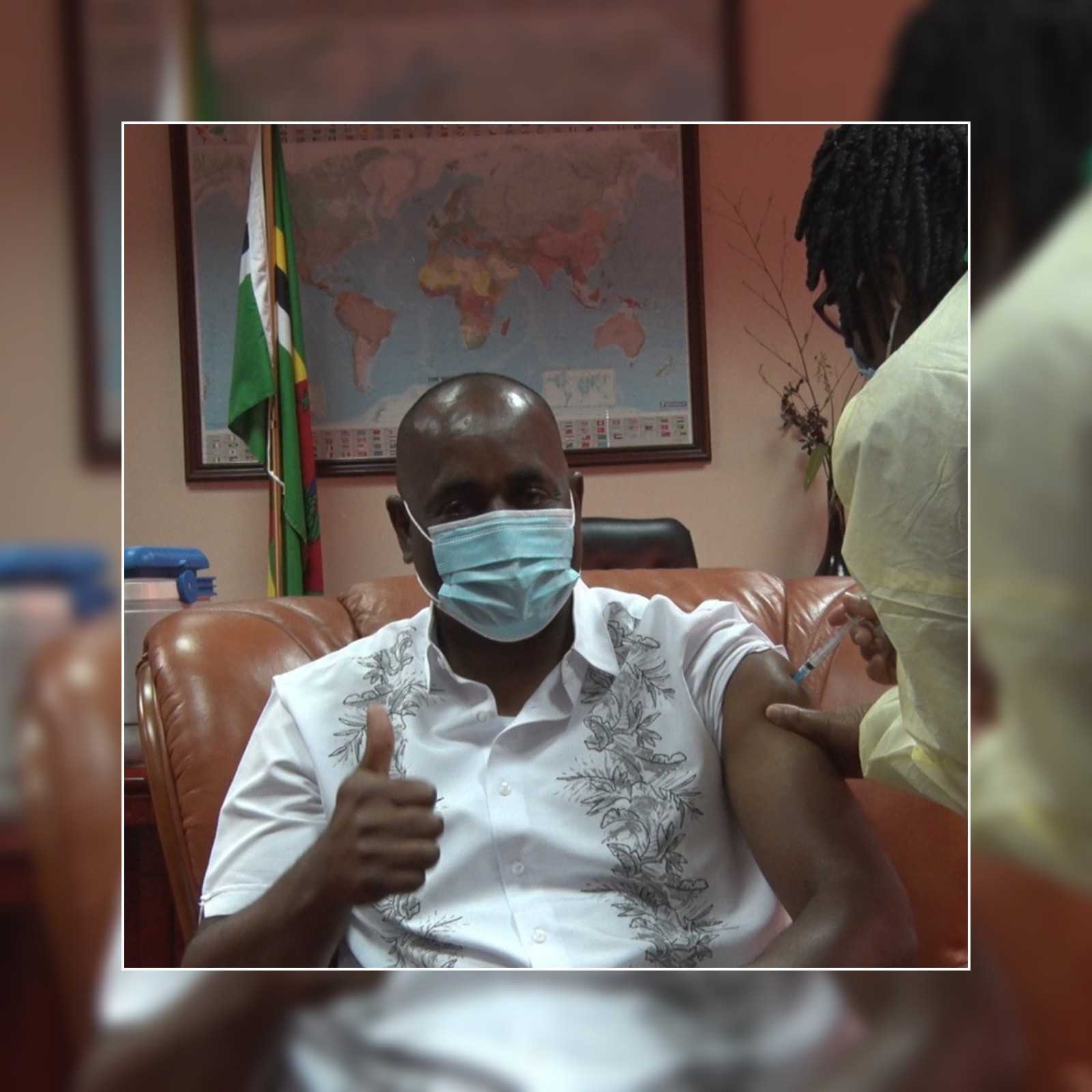 PM Roosevelt Skerrit Gets Vaccinated Against Covid-19