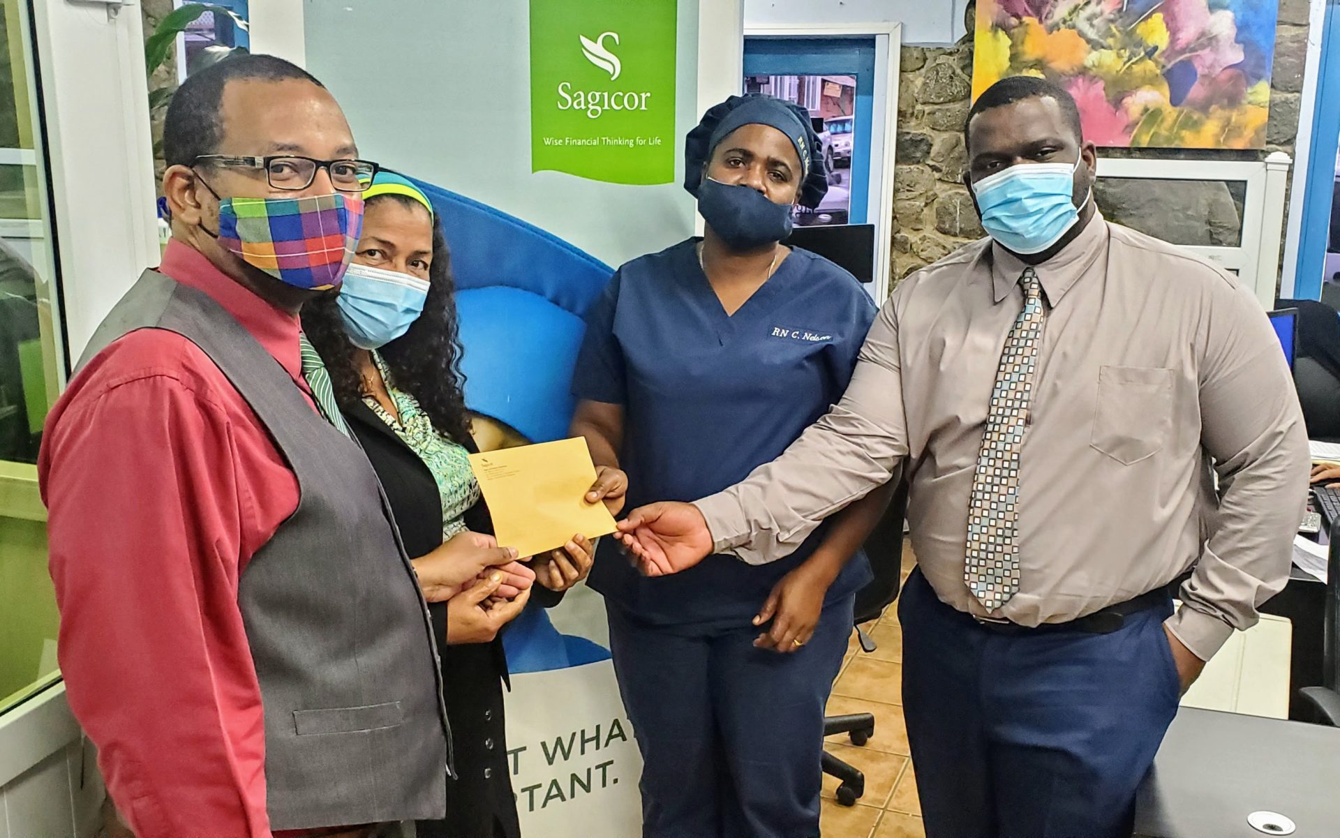 Sagicor staff support Roseau Health Centre Staff Valentine’s Day Tribute