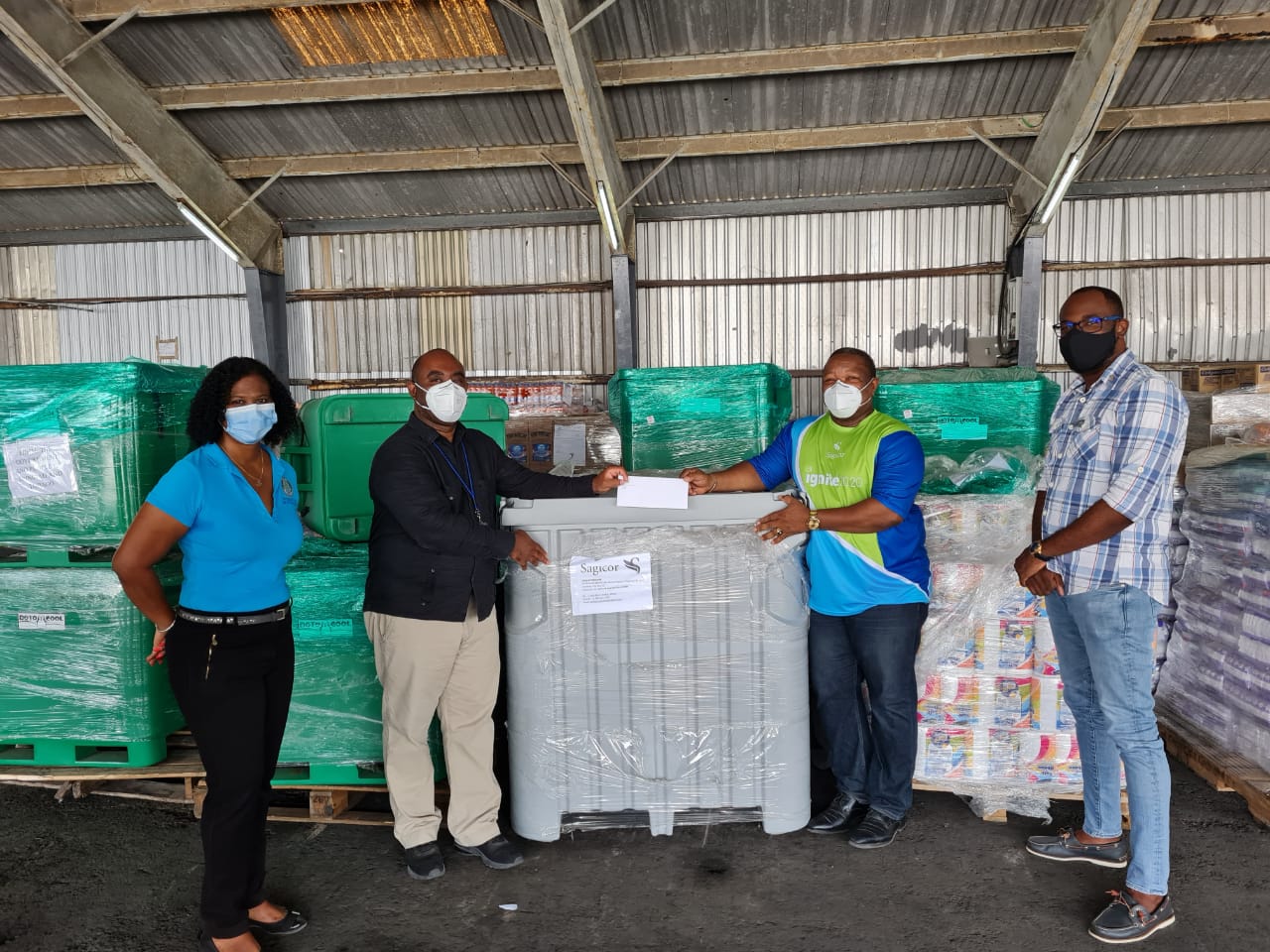  Sagicor hands over first share of relief supplies to NEMO St Vincent