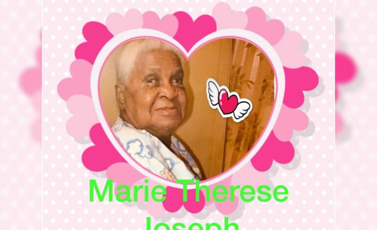 Death Announcement of 89 year old Marie Therese Joseph also known as Ma Hayden or Ma Marie of Kings Hill