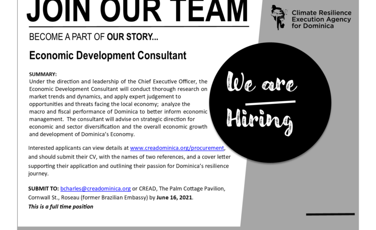 VACANCY: JOIN THE CREAD TEAM BY BECOMING AN ECONOMIC DEVELOPMENT CONSULTANT