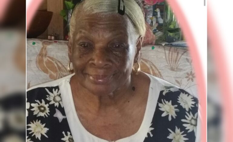 Death Announcement of 83 year old Monica Lawrence ‘nee’ Matthew better known as ‘Ma Simon’, ‘Ma Tams’ and ‘Ma Sye’ of Morne Jaune who resided in Riviere Cyrique