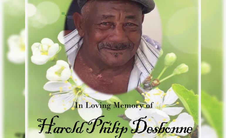 Death announcement of 81 year old Phillip Harold Desbonne better known as Hard and D8 of Guilette who resided in Lagoon Portsmouth