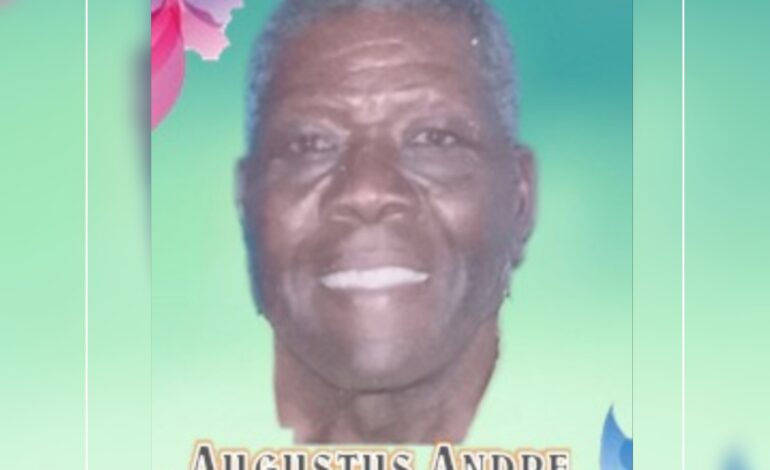 Death Announcement of 73 year old Augustus Andre of Capuchin