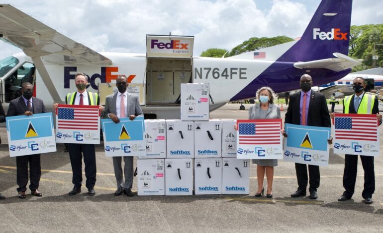  United States Delivers 52,650 Pfizer Vaccines to Saint Lucia