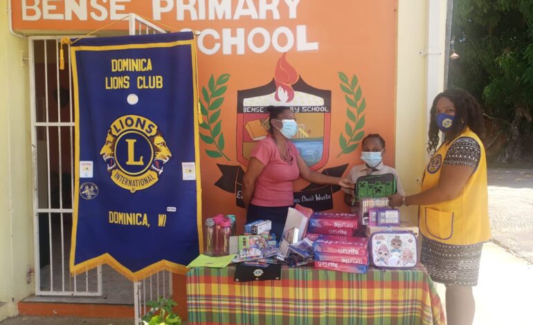 Lions Club of Dominica donates school supplies to the Bense Primary School