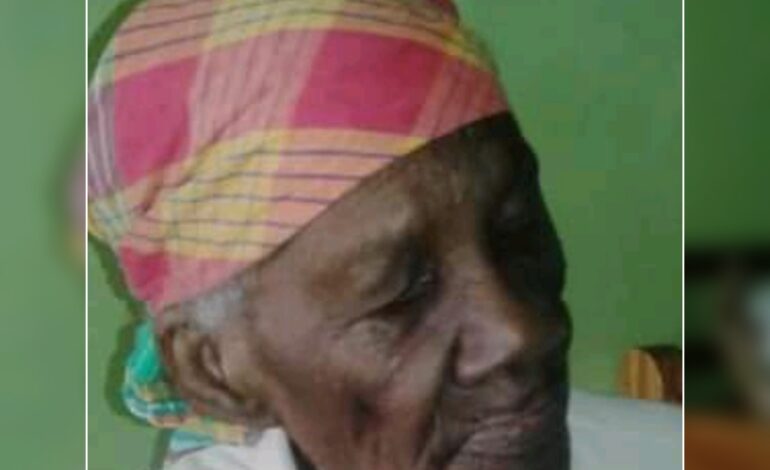 DEATH ANNOUNCEMENT OF 102 YEAR OLD MISS ANASTASIE FLORIE GEORGE ALSO KNOW AS MA FLORIE OR MA JAZZ OF 149 BATH ESTATE AND RIVER STREET