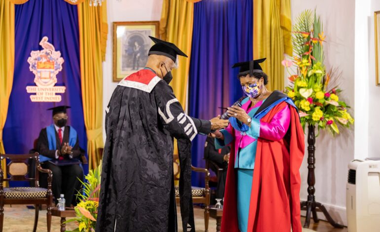 Governor General of Barbados, Dame Sandra Mason salutes The UWI upon receiving honorary degree
