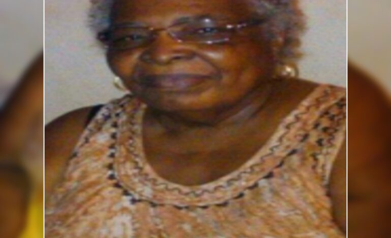 Death announcement of 83 year old Augustina Olivette Joseph better known as Vato of Layou who resided in St James Saint Martin