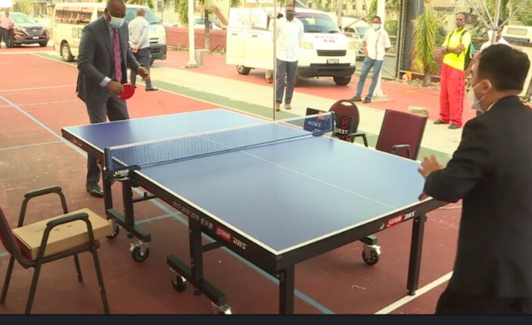 The People’s Republic of China donates 22 Table Tennis tables to Dominica