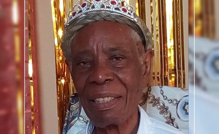 Death announcement of Seraphine Benjamin, better known as Ma Veron, age 85 of Tarish Pit