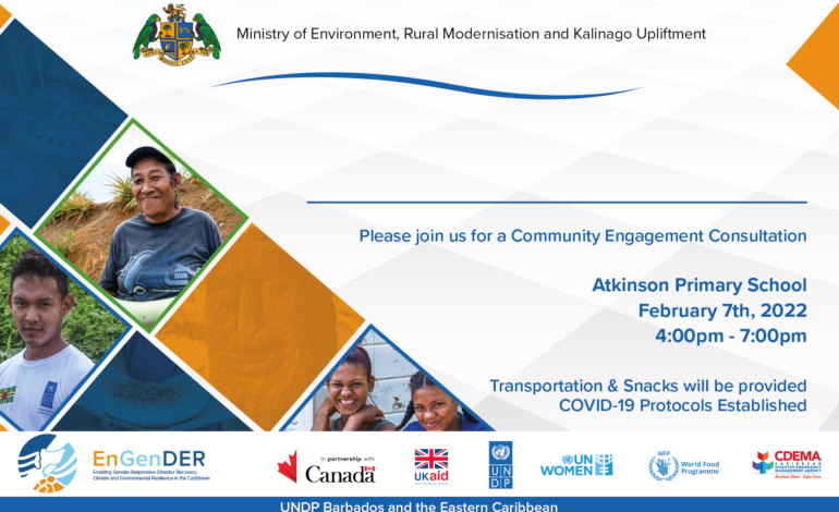  Over 150 Kalinago residents to participate in high-level ‘climate resilience’ talks under UNDP’s EnGenDER OCF Project