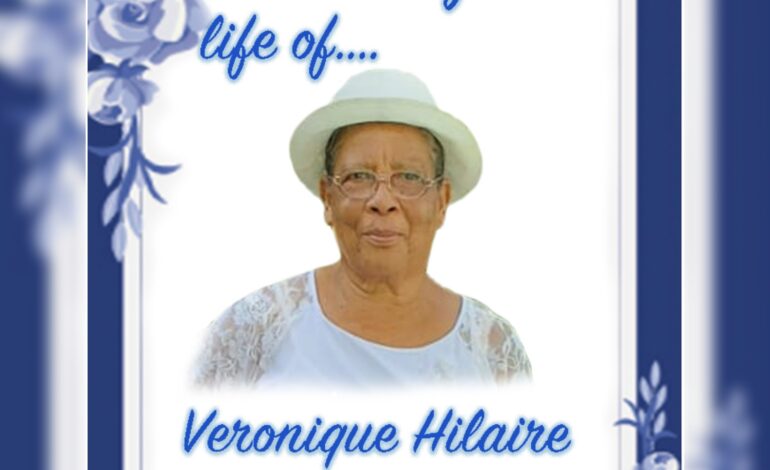 Death  Announcement of 75 year old Veronique Francis Hilaire better known as Mafeya or Ma Bonnie of Delices