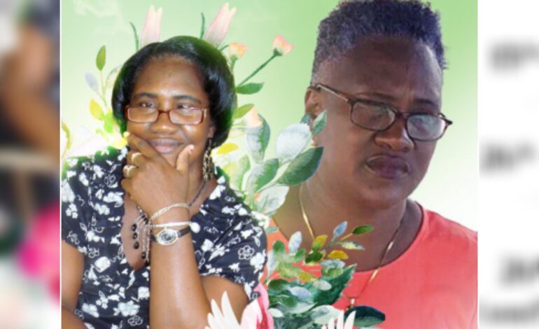 Death Announcement of 52-year-old Gertrude Lanns-Henry better known as Beverly or Bevo of Mahaut.