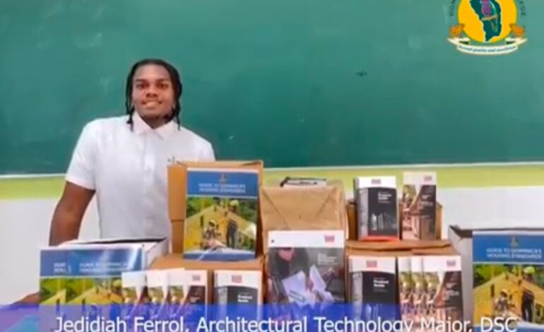 Jedidiah Ferrol gives back to the Dominica State College