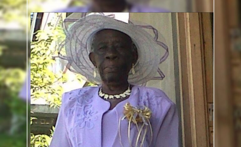 Death Announcement of 89 year old Catherine Victor Pierre-Louis aka “Cato, Mama, Ma Catherina” of Dublanc who resided at Mahaut