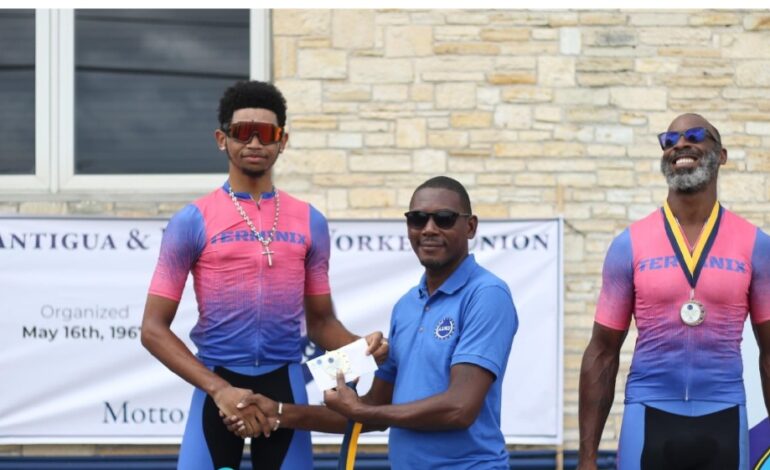 Kohath Baron captures Gold at “55 Miles for 55 years” cycling race in Antigua