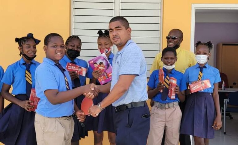 DONATION MADE TO THE WILLS STRATHMORE STEVENS PRIMARY SCHOOL IN MARIGOT