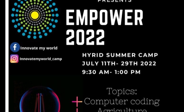 Innovate My World is back for its 5th annual STEAM camp and inviting incoming 2nd to 4th formers to our free interactive 2022 hybrid, three-week camp.