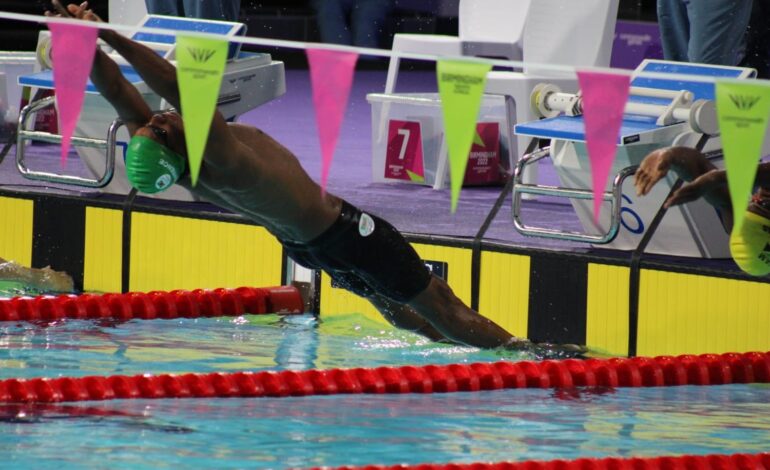 Son of Olympic swimmer Woodrow “Woody” Lawrence made history in becoming the first ever swimmer to represent Dominica at the Commonwealth Games