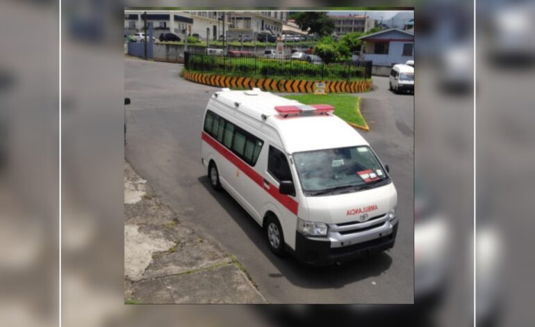 THE DOMINICA RED CROSSS RECEIVED AMBULANCE DONATED BY THE ITALIAN RED CROSS